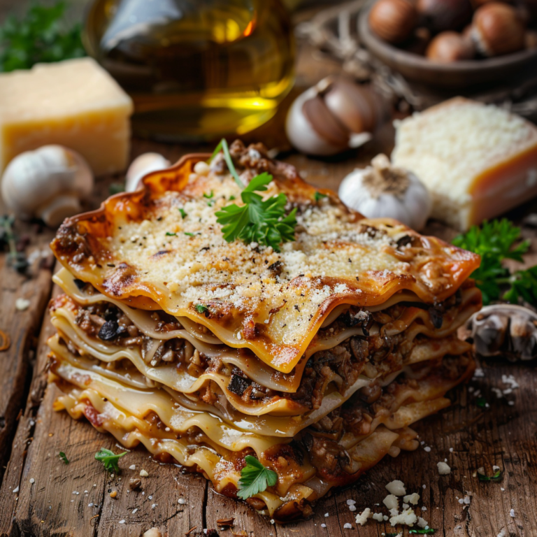 Лазанья с белыми грибами