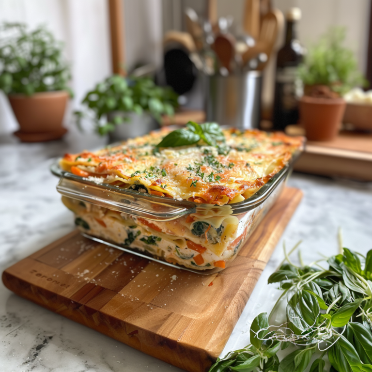 Лазанья с овощами и соусом бешамель