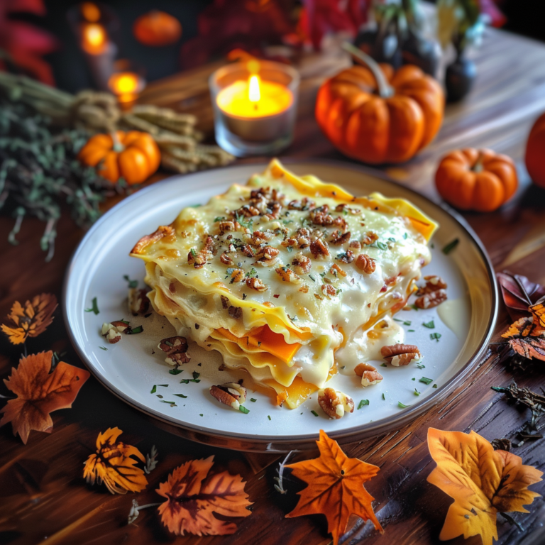 Лазанья с тыквой и орехами