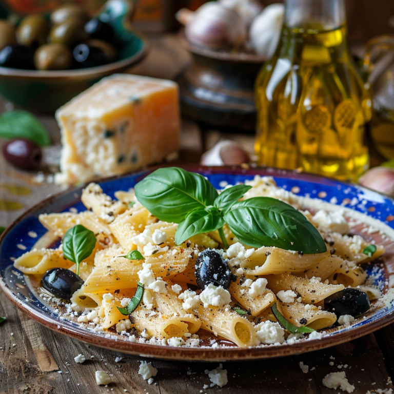 Паста с фетой и оливками